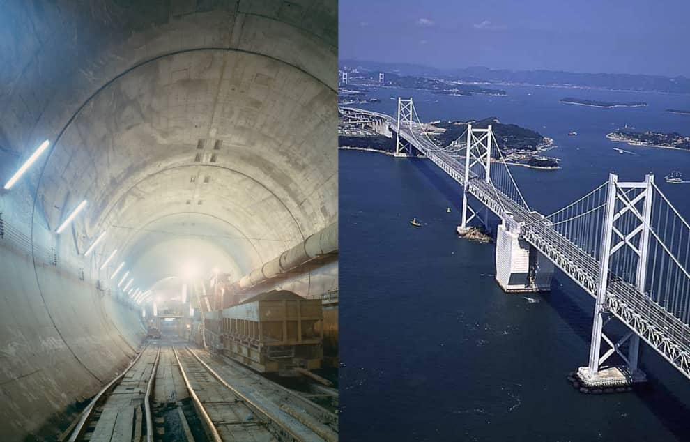 Seikan Tunnel and Seto Ohashi Bridge