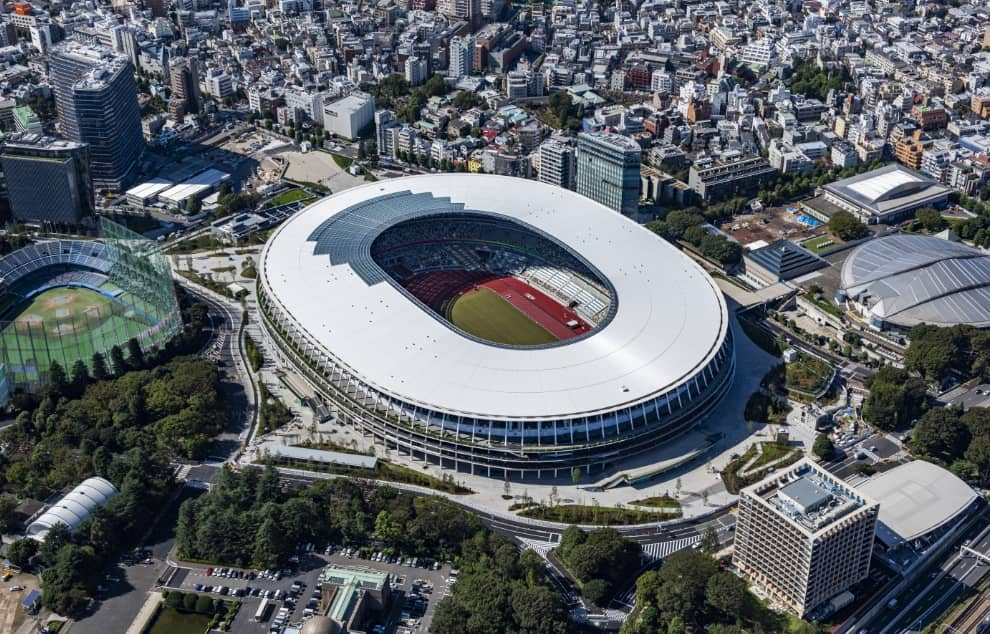 Taisei Corporation and the former and new Japan National Stadiums